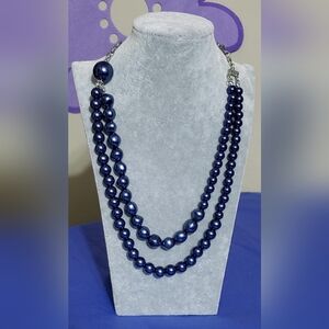 Elegant Blue Pearl Necklace